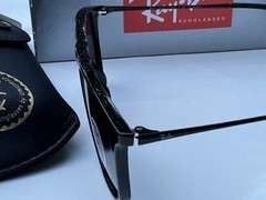 NEW Ray-Ban RB4187 601/T3 CHRIS Polish Black Polarized Grad Grey Sunglasses 54mm