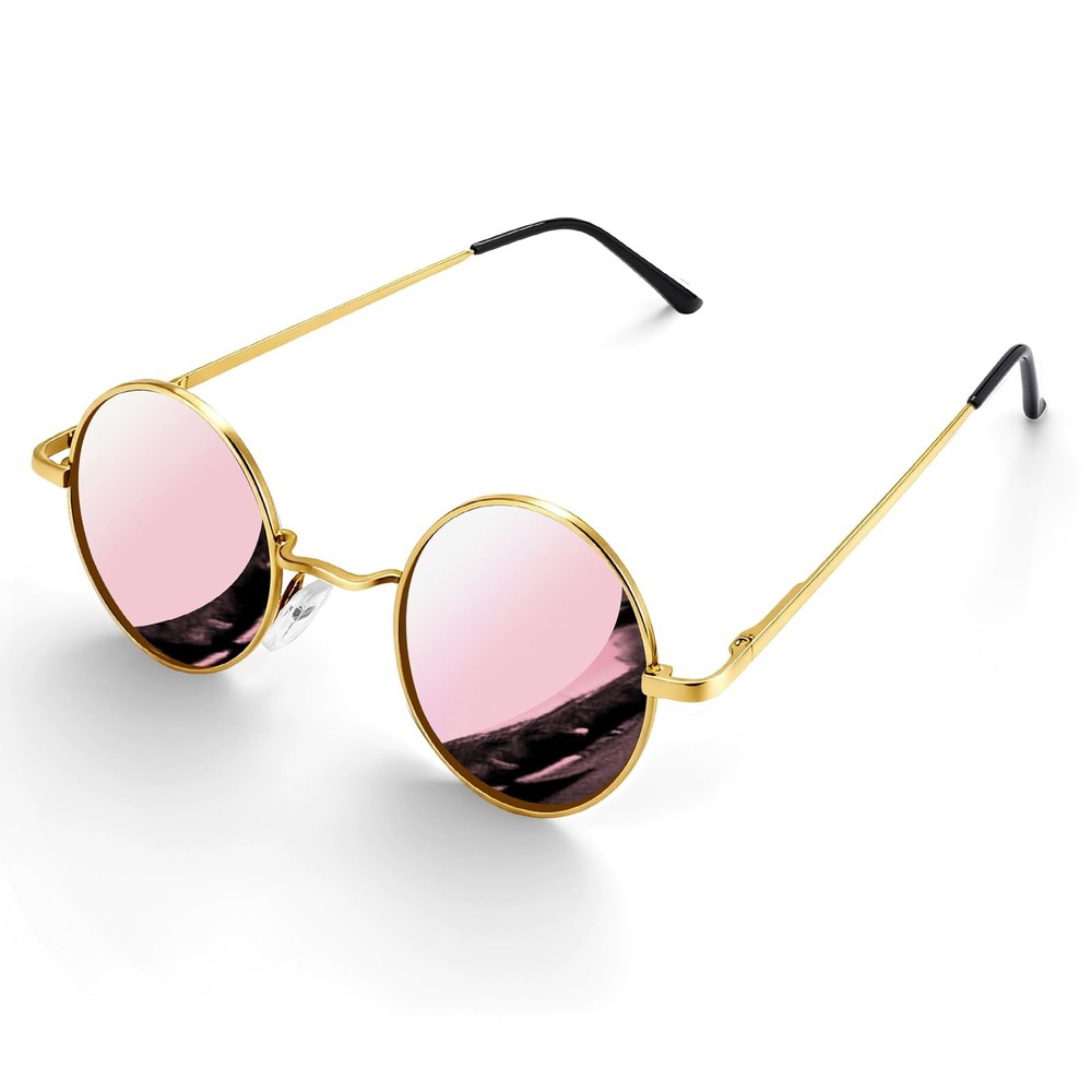 Bridge Width: 23mm, Lens 45mm, Frame 130mm, Arm Length: 146mm, Gold Pink Film