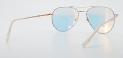 Liebeskind Berlin Sunglasses 11026 C210 White Gold Satin Pilot Blue Small NOS