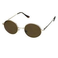 Round Oval Metal Frame Sunglasses Unisex Fashion Spring Hinge UV 400