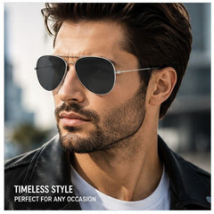 Classic Silver Aviator Sunglasses for Men Upgrade your everyday style with thes