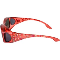 2 Global Vision Fanfare 2 Fit Over Sunglasses Purple & Red Floral w/Smoke Lens