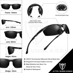 Polarized UV Protection Sports Fishing Driving Sunglasses for Men Al-Mg Metal…