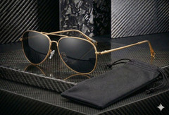 Men’s Classic Aviator Polarized Sunglasses Metal Frame Double Bridge Pilot Style
