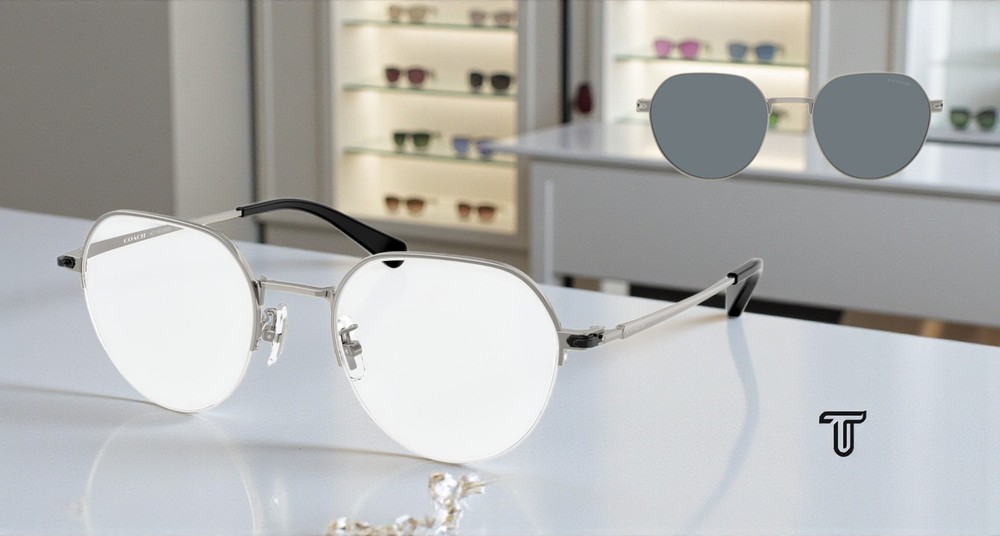 COACH HC7179 900455 Cae81 Shiny Gunmetal Grey Solid 52 mm Men’s Sunglasses