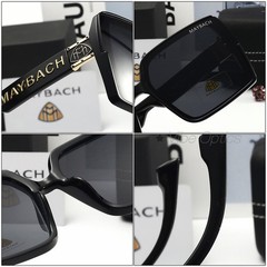 MAYBAC* Oversized Square Sunglasses Cream Blue Pink Grad Thick +Case