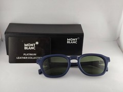 Luxury Montblanc Sunglasses | Blue Metal Frame / 100% UV Protected Green Lenses