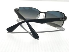 UK Ray Ban Gunmetal & Black w POLARIZED Grey Blue Lens Sunglass RB3478 004