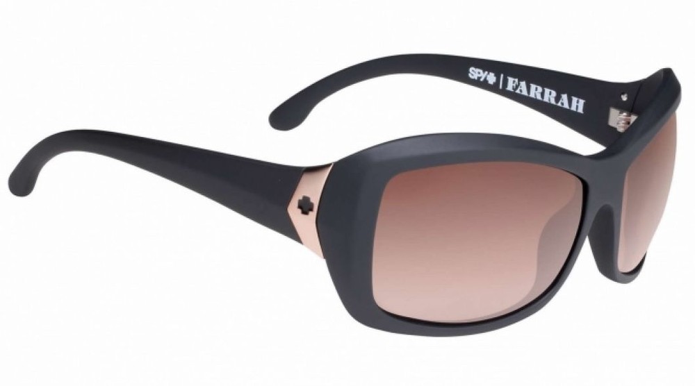 NEW Spy Farrah Sunglasses-Femme Fetal Matte Black-Happy Bronze Lens