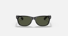 Ray-Ban New Wayfarer Classic Gloss Black / Green 58 mm Sunglasses RB2132 901 58