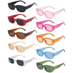 Geopty 10 Pack Retro Rectangle Medium, 10 Narrow Assorted Colors