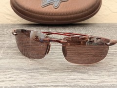 Maui Jim MJ 407-10 Rimless Wrap Sunglasses Made in Japan Polarized MJ Spor