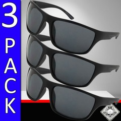 MENS SUNGLASSES SPORT WRAP STYLE ALL BLACK SUPER DARK SUNGLASS LOCS STYLE OG