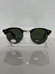 Garrett Leight Oakwood Black & Gold Round Metal custom G15 Polarized Sunglasses