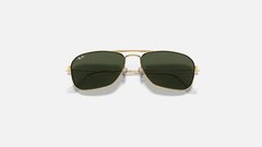 Ray-Ban Caravan Gold Metal Green Classic G-15 58 mm Sunglasses RB3136 001 58-15