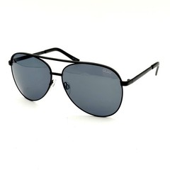 QUAY Men’s Black Aviator Sunglasses Grey Lens Metal Frame UV Protection