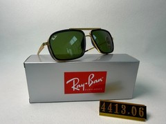 Ray-Ban RB4413 Navigator Sunglasses, Black & Gold Frame, Green G-15 Lens
