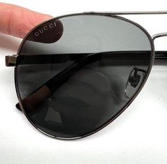 Gucci Aviator Sunglasses GG 1288SA 001 Shiny Gunmetal w/case – Alternative Fit