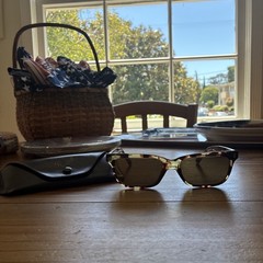 Persol PO3048S Rectangular Sunglasses, Havana/Crystal Green, 55 mm