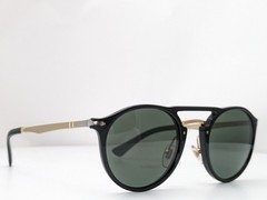 Persol Sunglasses Phantos PO3264S 95/31 Black Gold w/ Green Lenses Unisex 50mm