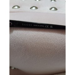 Gucci GG0447S 001 Black Aviator Sunglasses with Green and Red Temple Stripes