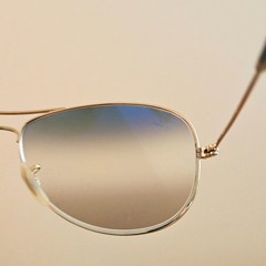 Ray-Ban RB3362 Cockpit Sunglasses Gold Metal Frame Blue Gradient Lens
