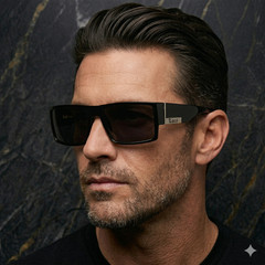 Men’s Locs Rectangular Lowrider Biker Flat Top Large Frame Bandana Sunglasses