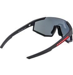 PRADA 04W Linea Rossa IMPAVID Sport Sunglass Black Blue Mirror Pilot Wrap PS04WS