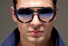 Dark Black Lens Sunglasses Street Wear Wrap Around UV400 Protection Classic New