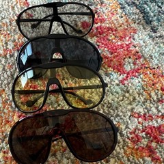Oversized Aviator Sunglasses Multicolor Frame Brown Lens Unisex Adults