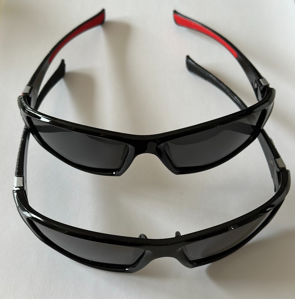 Pair of Polarized Sunglasses, Red and Black, Brand New, Unisex