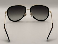 Gucci GG0062S 003 Aviator Sunglasses in Green/Red Grey Lenses