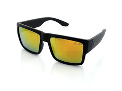 Men’s Polarized Cyrus Sunglasses Matte Black Orange Mirror Polarized Lens 140mm