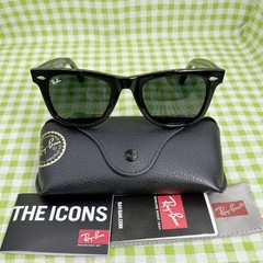Ray-Ban Sunglasses RB2140 901 Original Wayfarer Black Frame Green Lenses 50mm