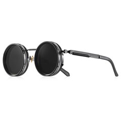 CRIXALIS Polarized Round Sunglasses ND9 Adjustable Dimming UV400 Retro Punk