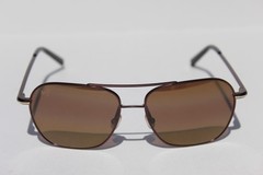 MAUI JIM Mano POLARIZED Sunglasses H877-01 Dark Brown Gold Stripe/HCL Bronze NEW