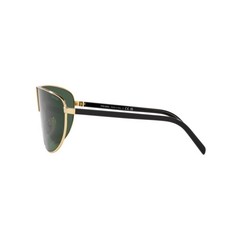 Prada PR 69ZS 5AK05V Shield Sunglasses Gold Green Lens Logo Unisex