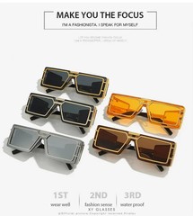 Unisex Punk Square Metal Frame Sunglasses Fashion Shades