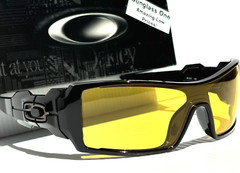 NEW Oakley OIL RIG Polished Black GALAXY Amber Yellow Lens Sunglass 9081