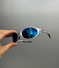 Vintage Oakley Eye Jacket Redux OO9438 Prizm Sunglasses Blue Lens Y2K