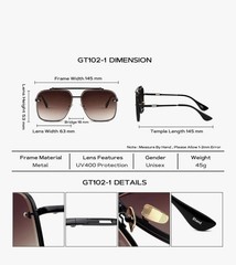 Brand Designer Aviator Men Business Brown Gradient Sunglasses Celebrity Dwayne