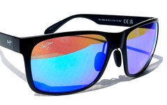 UK Maui Jim RED SANDS Matte Black POLARIZED Hawaii Blue Lens Sunglass B432-2M