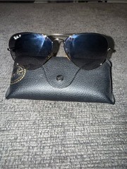Ray-Ban RB3025 Aviator Large Metal Polarized Sunglasses Black 62mm Italy