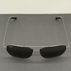 Maui Jim Mano MJ877-02 Black Silver Stripe Neutral Grey Lens 57 16 142