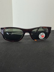 Ray-Ban RB8227 Men’s Rectangle Polarized Sunglasses Tortoise Brown Green