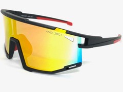 WHOLESALE LOT Sporty Wrap Around ANSI Z87.1 Safety Shield SUN GLASSES 12 Pairs