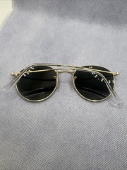 RAY-BAN RB3447 001 50-21-145 ROUND METAL Rose Gold Frame SUNGLASSES