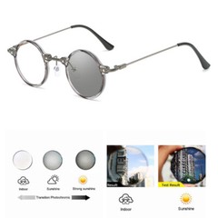 New Men Women Round Photochromic Reading Glasses Outdoor Personality Sunglasses