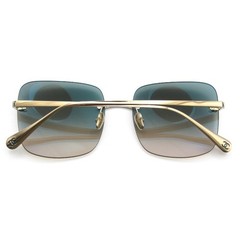 CHANEL Sunglasses CH 4287 T Made in Japan Square Rimless Two Point 395S3 Gold 6