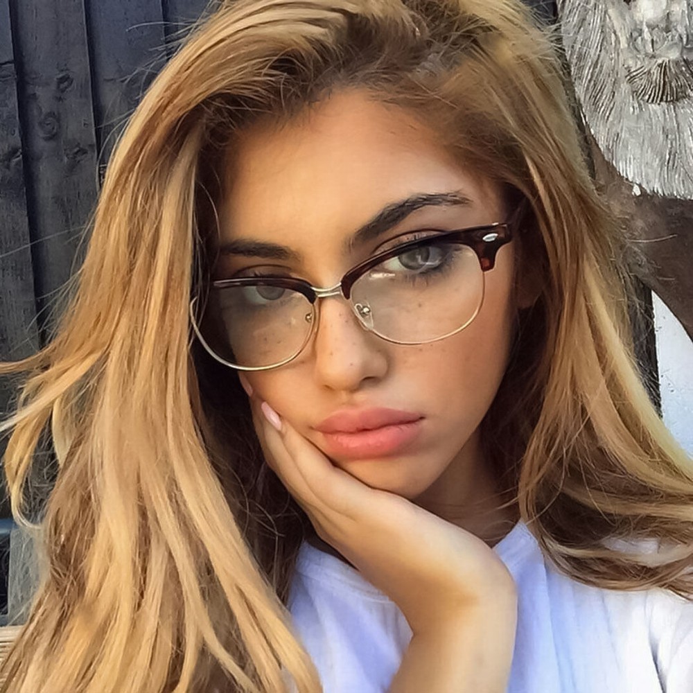 WOMEN/MEN Fashion Club Style Glasses Clear Lens Half Frame Retro Nerd Eyewear